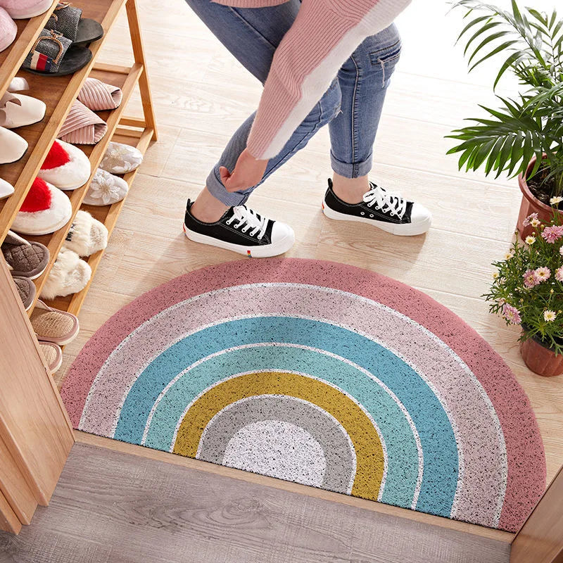VibrantEntry | Half Round Door Mat with Rainbow Print