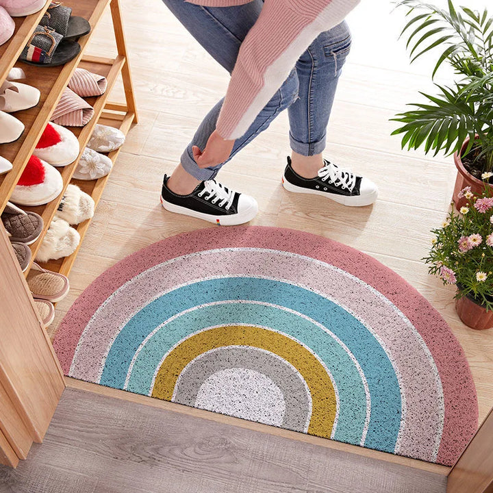 VibrantEntry | Half Round Door Mat with Rainbow Print