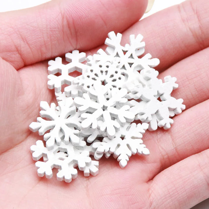 CraftyWinter | White Wooden Snowflakes