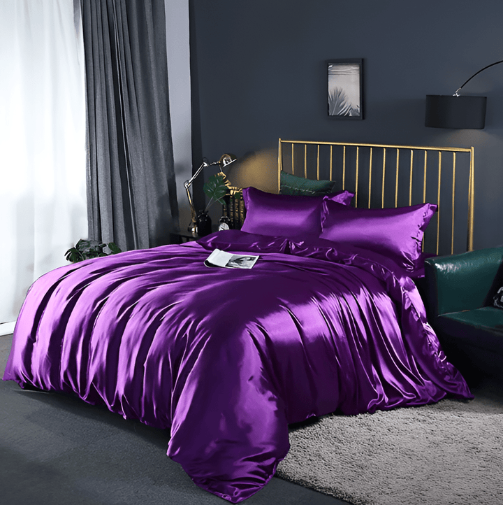 Premium Silk Bed Linen Set - Soft, Hypoallergenic & Breathable - Reversible and Ultra-Comfortable for a Luxurious Sleep
