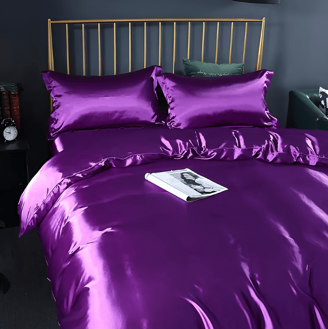 Premium Silk Bed Linen Set - Soft, Hypoallergenic & Breathable - Reversible and Ultra-Comfortable for a Luxurious Sleep