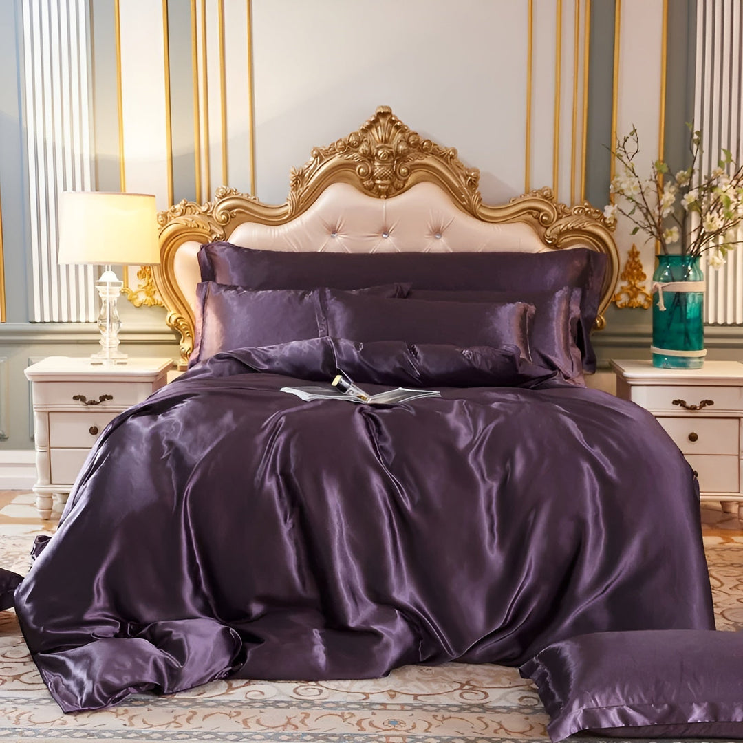 Premium Silk Bed Linen Set - Soft, Hypoallergenic & Breathable - Reversible and Ultra-Comfortable for a Luxurious Sleep