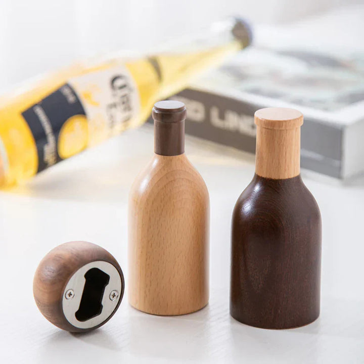 TimberPop Bottle Opener - Elegant Wooden Design with Ergonomic Comfort - A Beautiful Kitchen Tool