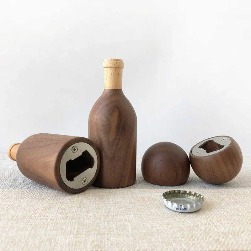 TimberPop Bottle Opener - Elegant Wooden Design with Ergonomic Comfort - A Beautiful Kitchen Tool