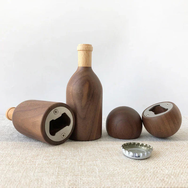 TimberPop Bottle Opener - Elegant Wooden Design with Ergonomic Comfort - A Beautiful Kitchen Tool