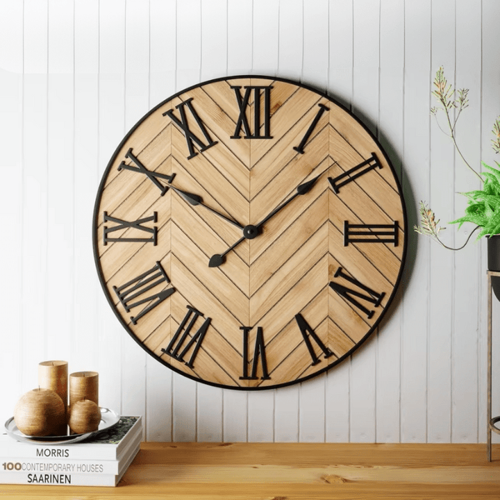 OldWorldTick | Wall Clock with Roman Numerals for Traditional Spaces