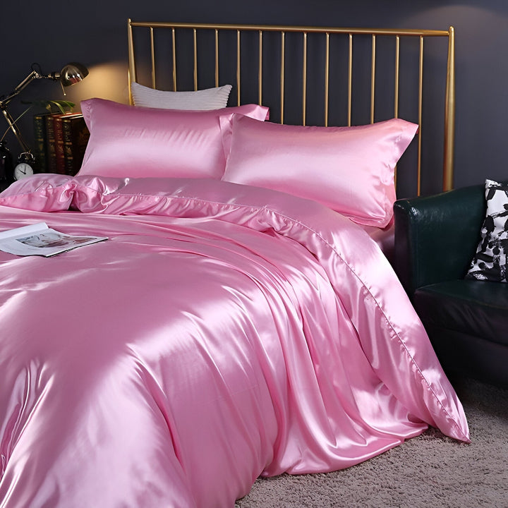 Premium Silk Bed Linen Set - Soft, Hypoallergenic & Breathable - Reversible and Ultra-Comfortable for a Luxurious Sleep