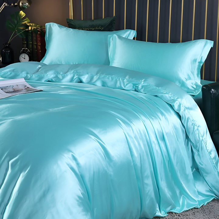 Premium Silk Bed Linen Set - Soft, Hypoallergenic & Breathable - Reversible and Ultra-Comfortable for a Luxurious Sleep
