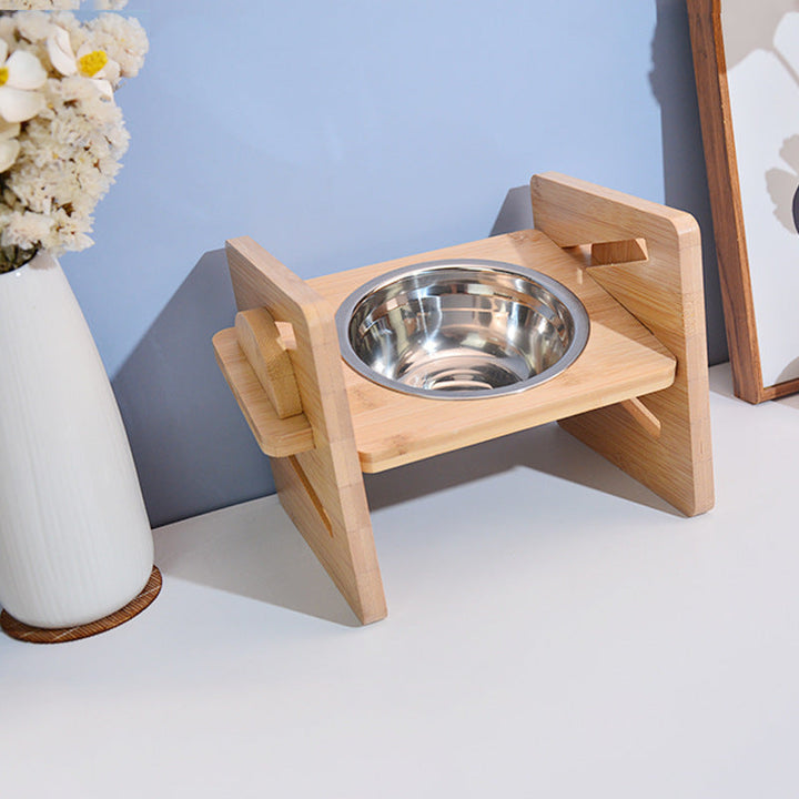 PawElegance | Double Feeding Solution with Bamboo and Stainless Steel for Pets