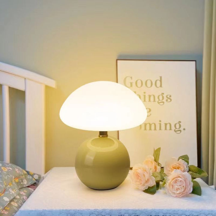 ParisLune – Ceramic Mushroom Table Lamp in French Style with Adjustable Lighting