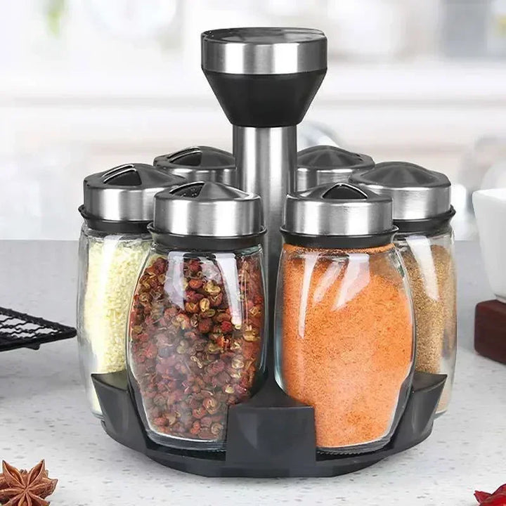 TwistAndSpice | Rotating Glass Spice Storage Set