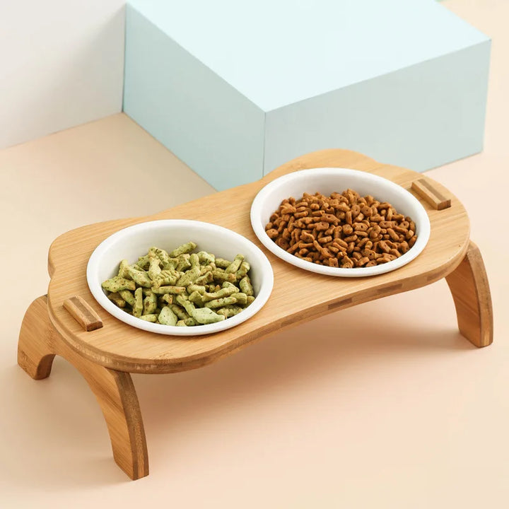 PetFeast | Elevated Bamboo Bowls for Cats & Puppies
