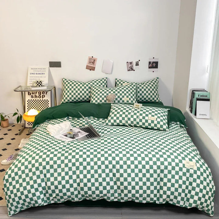 CheckeredDream | Full Checkered Duvet Cover with Pillowcases