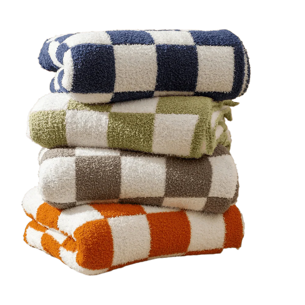 NordicPlaid | Velvet Checkered Sofa Blanket