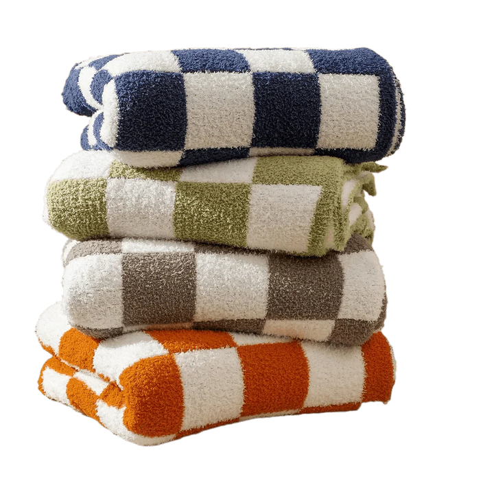 NordicPlaid | Velvet Checkered Sofa Blanket