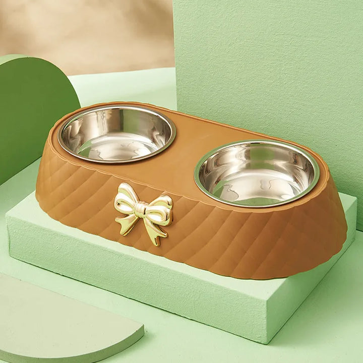 ChicPet | Elegant Stainless Steel Food and Water Bowl Set