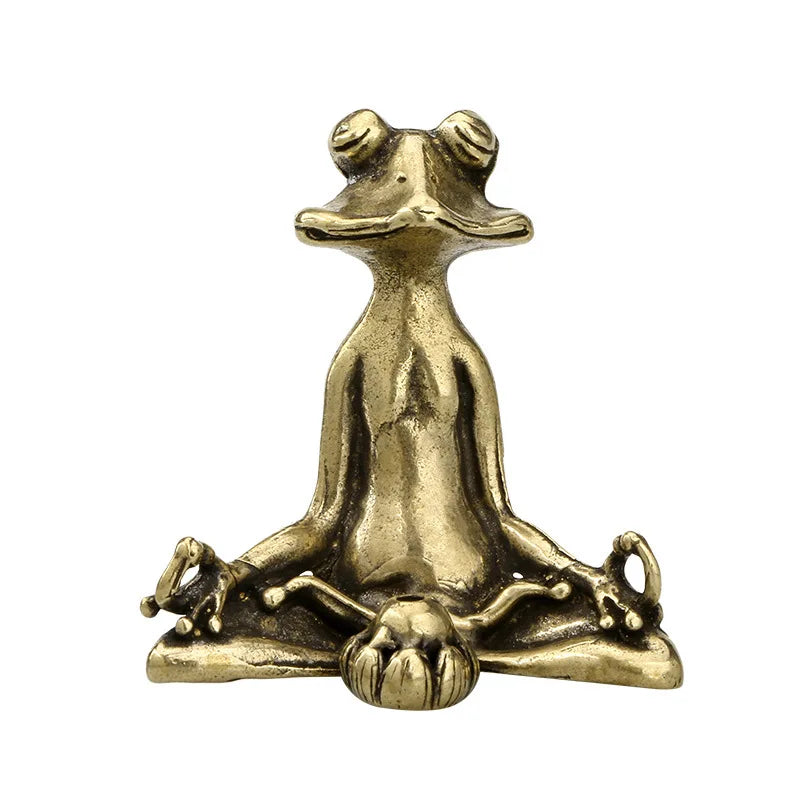 ZenFrog - Calming Frog Statue with Incense Function - Antique Copper Meditation Decoration