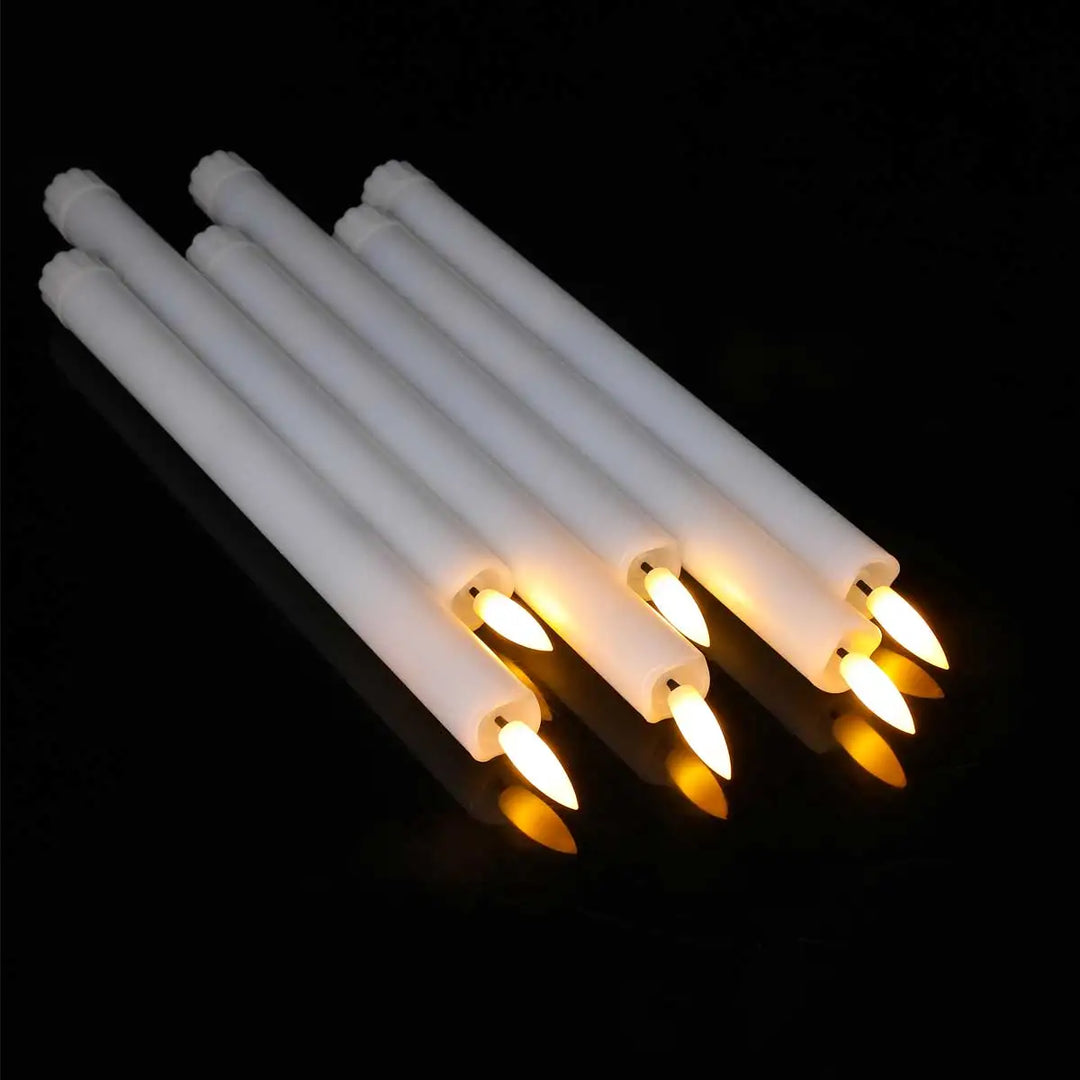 CandleGleam | LED Cone Candles with Warm Yellow Glow