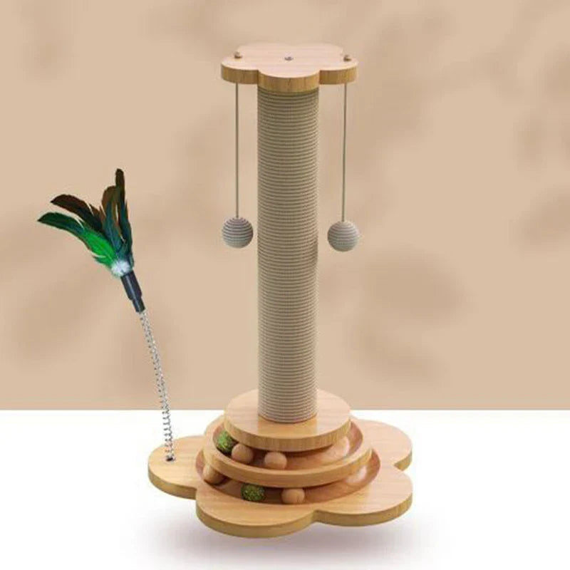 PurrTurn | Elegant Wooden Toy with Scratching Post