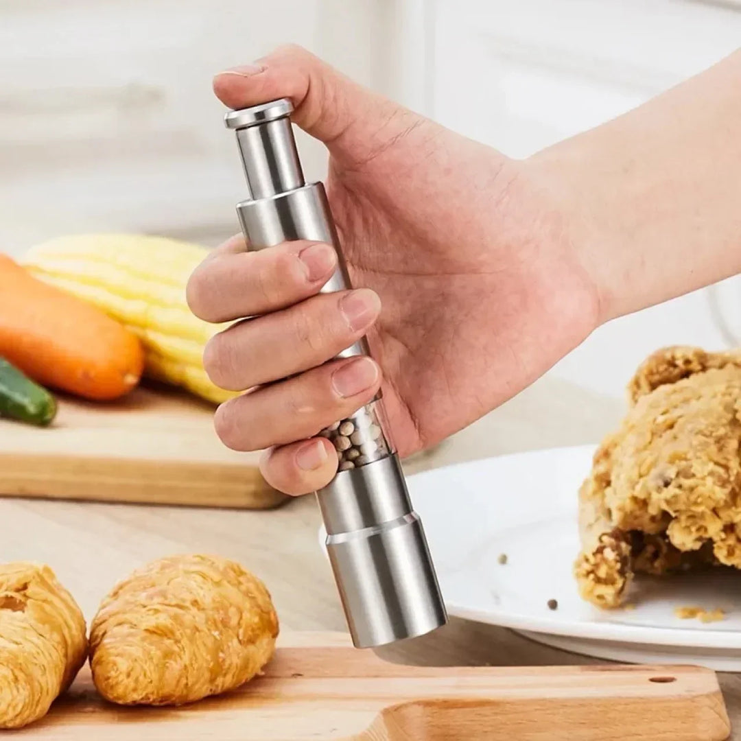 ThumbGrind | Luxe Manual Pepper and Salt Mill in Stainless Steel