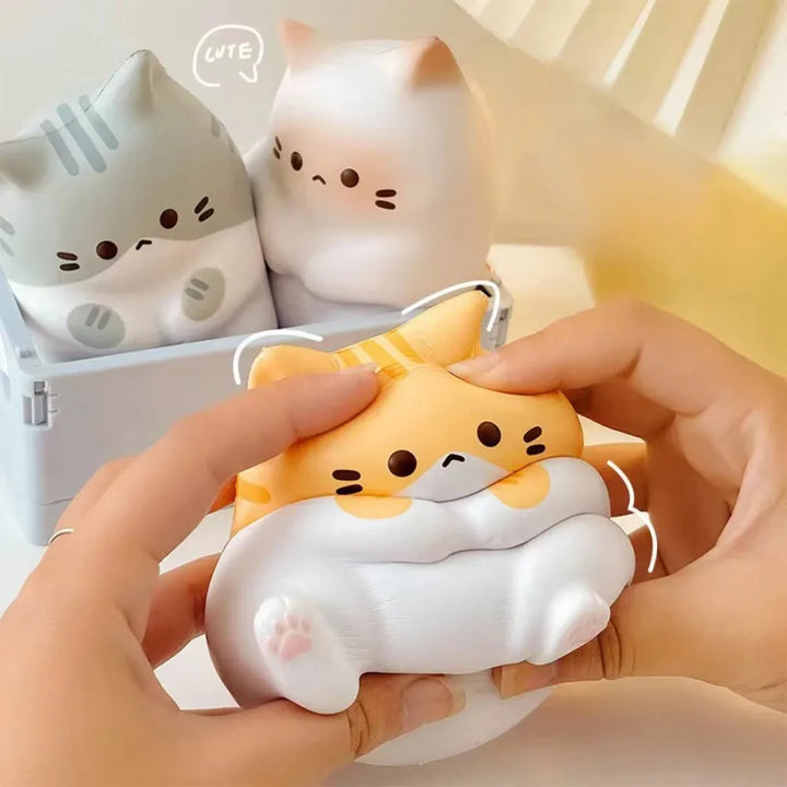PurrSquish - Cute Cat Stress Ball for Relaxation - Squeezable Cat Figure