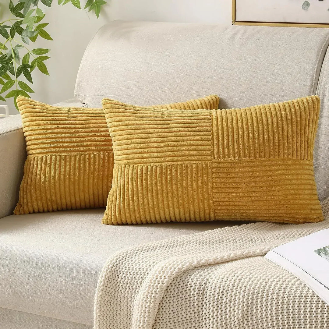 StripeEase | Corduroy Cushion Cover for Sofa and Car