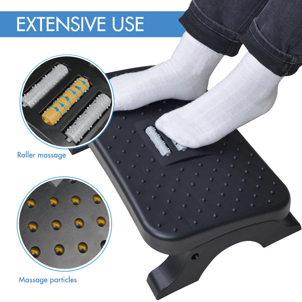 CLEVLO | Ergonomic Footrest with Massage Rollers