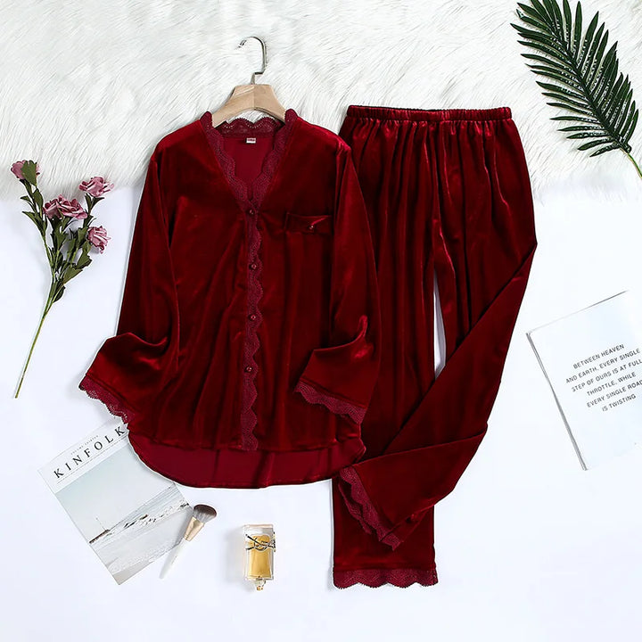 LuxeDreams | Sexy Loungewear with Lace and Long Pants