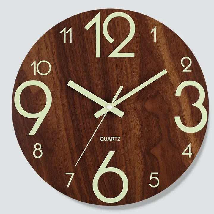 DreamTime | Elegant Wooden Wall Clock with Night Light