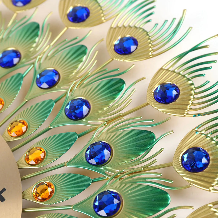 RoyalFeather | Large Peacock Metal Wall Clock