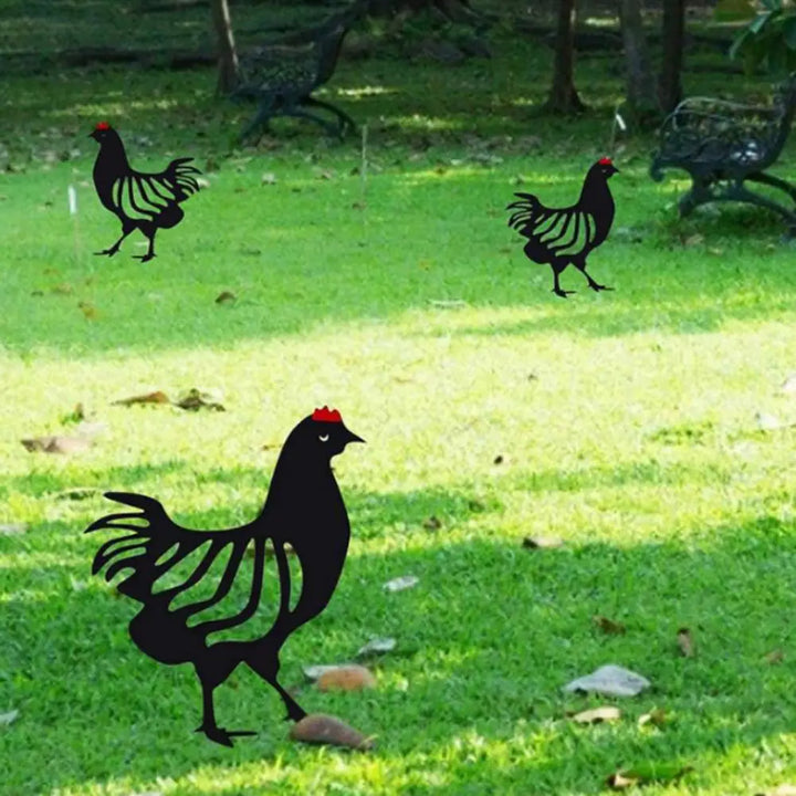 FarmyardFriends | Wrought Iron Hollow Chicken Figurine