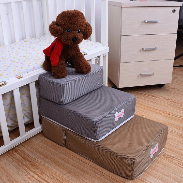 Easy Access for Your Pet - Pet Stairs with 2 Levels and Non-Slip - Comfortable Climbing