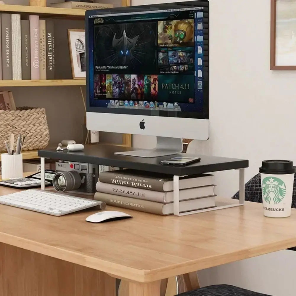 CLEVLO | Wooden Monitor Stand Organizer