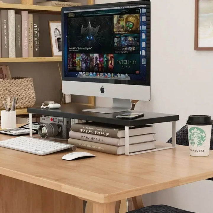 CLEVLO | Wooden Monitor Stand Organizer