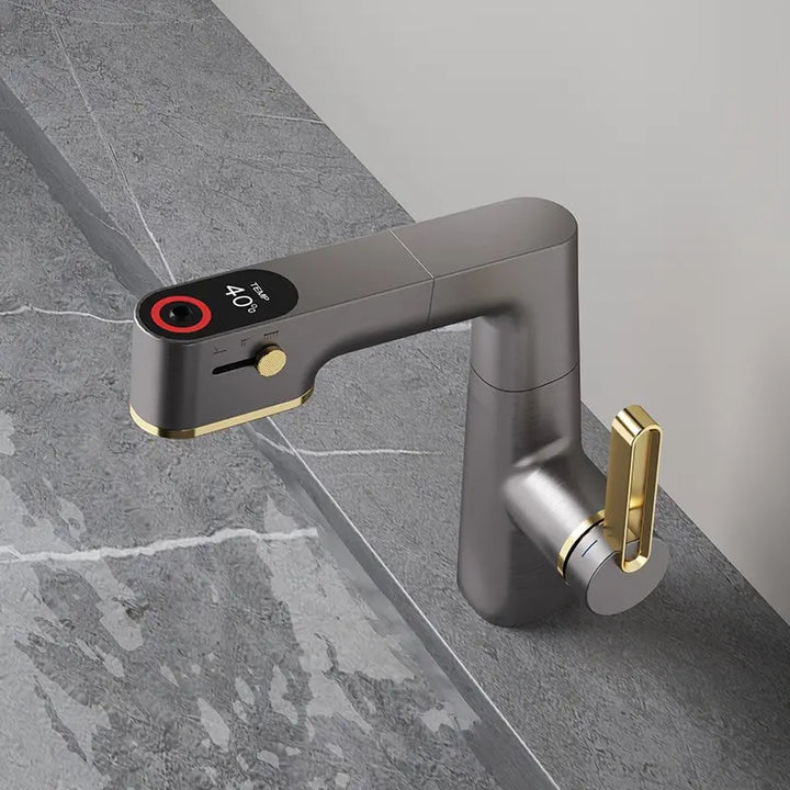 Streamline Elegance - Sustainable Brass Faucet for Kitchen and Bathroom - Premium Mixer Tap with Modern Functionality