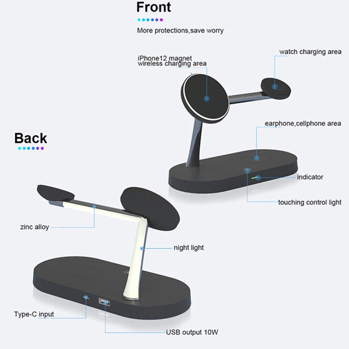 CLEVLO | 3-in-1 Magnetic Wireless Charging Stand