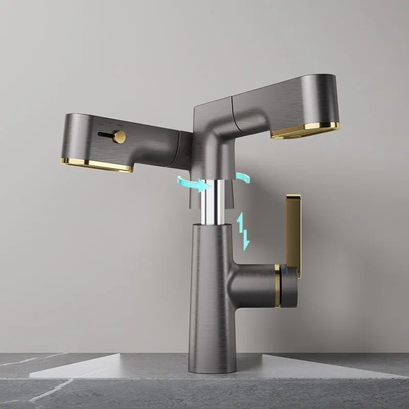 Streamline Elegance - Sustainable Brass Faucet for Kitchen and Bathroom - Premium Mixer Tap with Modern Functionality