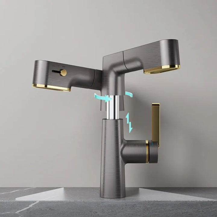 Streamline Elegance - Sustainable Brass Faucet for Kitchen and Bathroom - Premium Mixer Tap with Modern Functionality