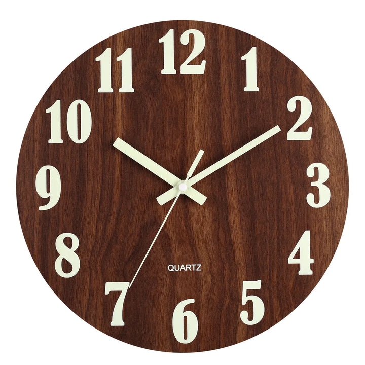 DreamTime | Elegant Wooden Wall Clock with Night Light