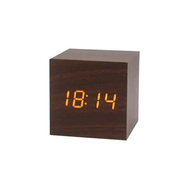 WoodenGlow | LED Clock with Temperature and Time Functions