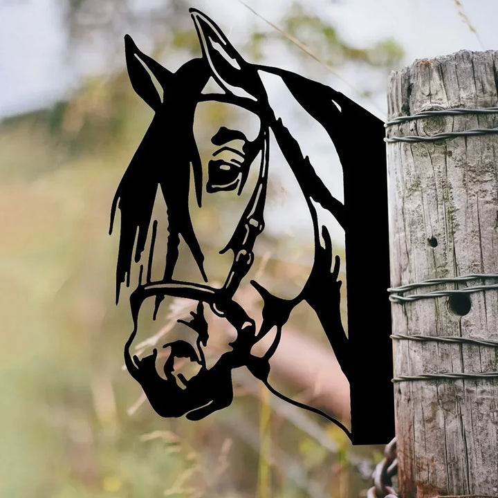 EquiElegance | Luxe Iron Horse Silhouette for Garden and Fence Decoration