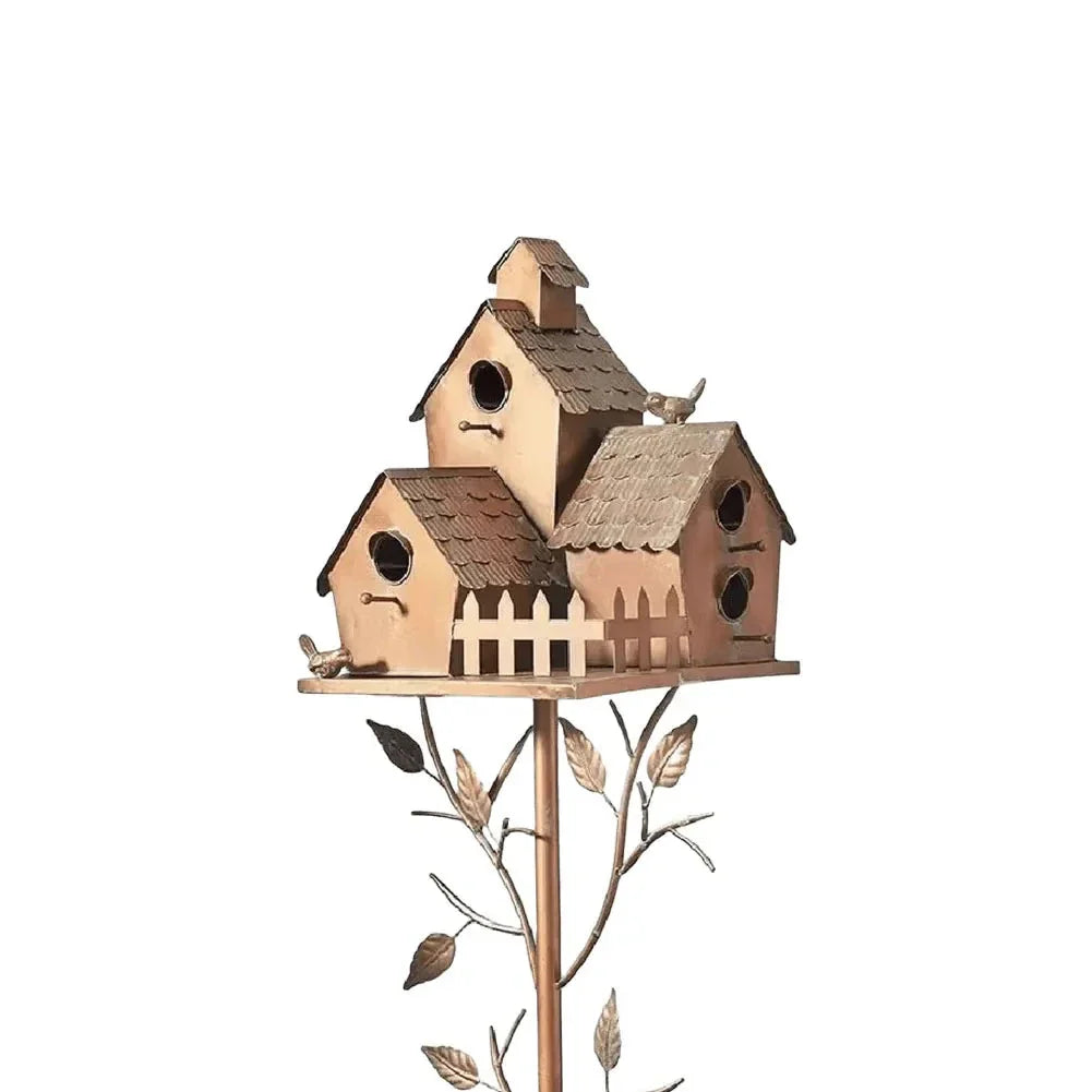 FeatherHaven | Luxe Birdhouse with Pole for Elegant Garden Decoration