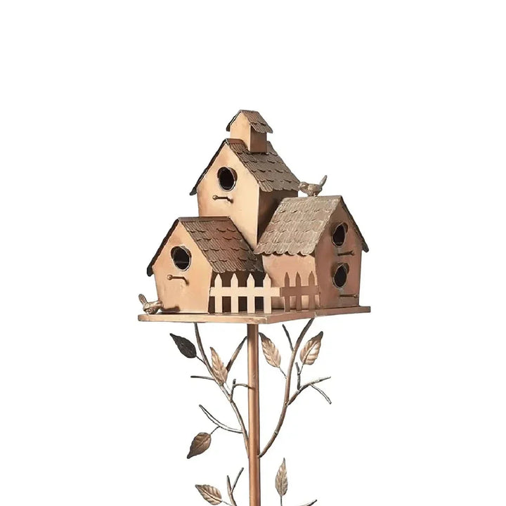 FeatherHaven | Luxe Birdhouse with Pole for Elegant Garden Decoration