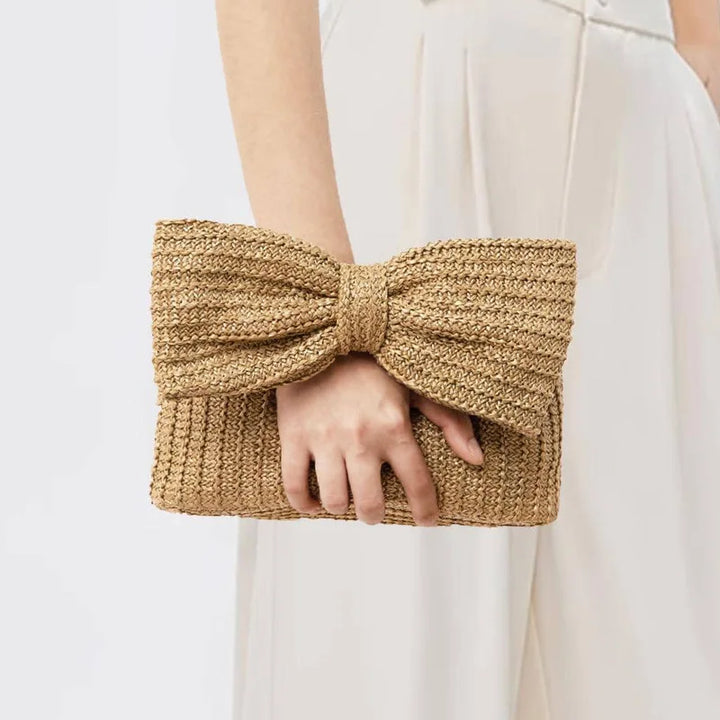 TropicalGrace – Woven Straw Party Bag for Summer Evenings
