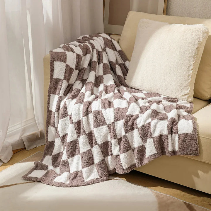 NordicPlaid | Velvet Checkered Sofa Blanket