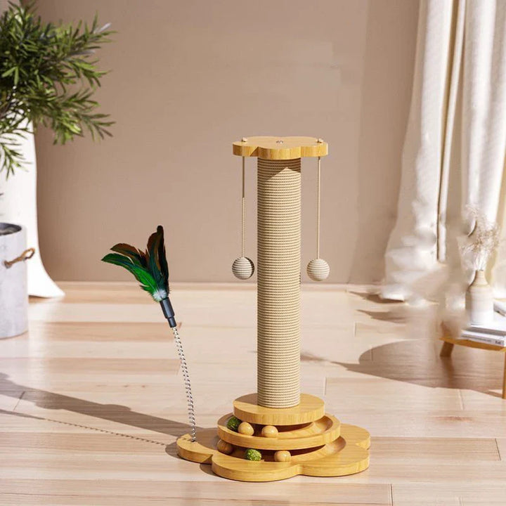 PurrTurn | Elegant Wooden Toy with Scratching Post