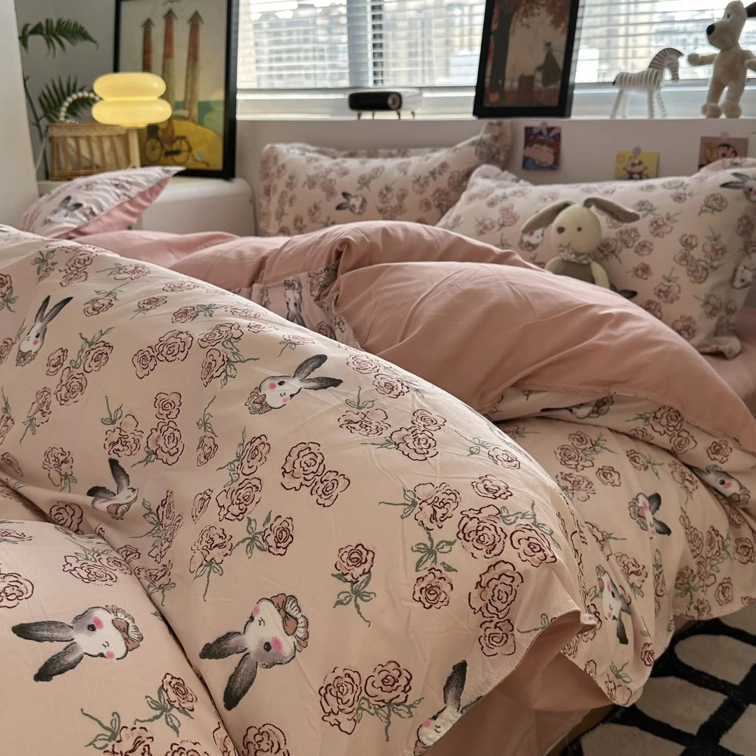 FloralNest | Pink Flower Bedding