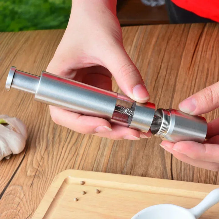ThumbGrind | Luxe Manual Pepper and Salt Mill in Stainless Steel