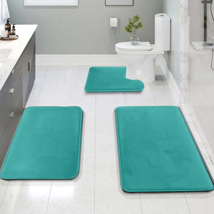 AquaShieldStep | Washable Bathroom Sponge Mat Set