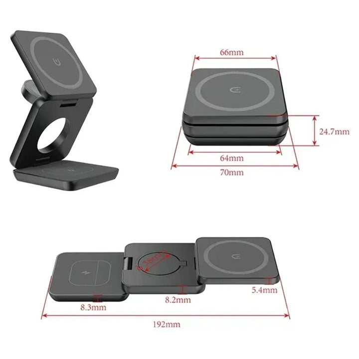 CLEVLO | 3-in-1 Foldable Magnetic Wireless Charging Station